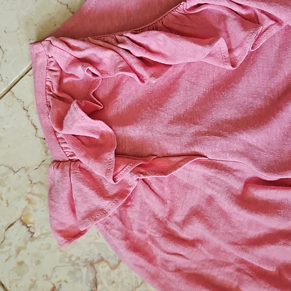 🍾Host Pick!🍾 NWT $115 Lauren LRL Pink Ruffle V-Neck Top [size M] - Picture 5 of 8